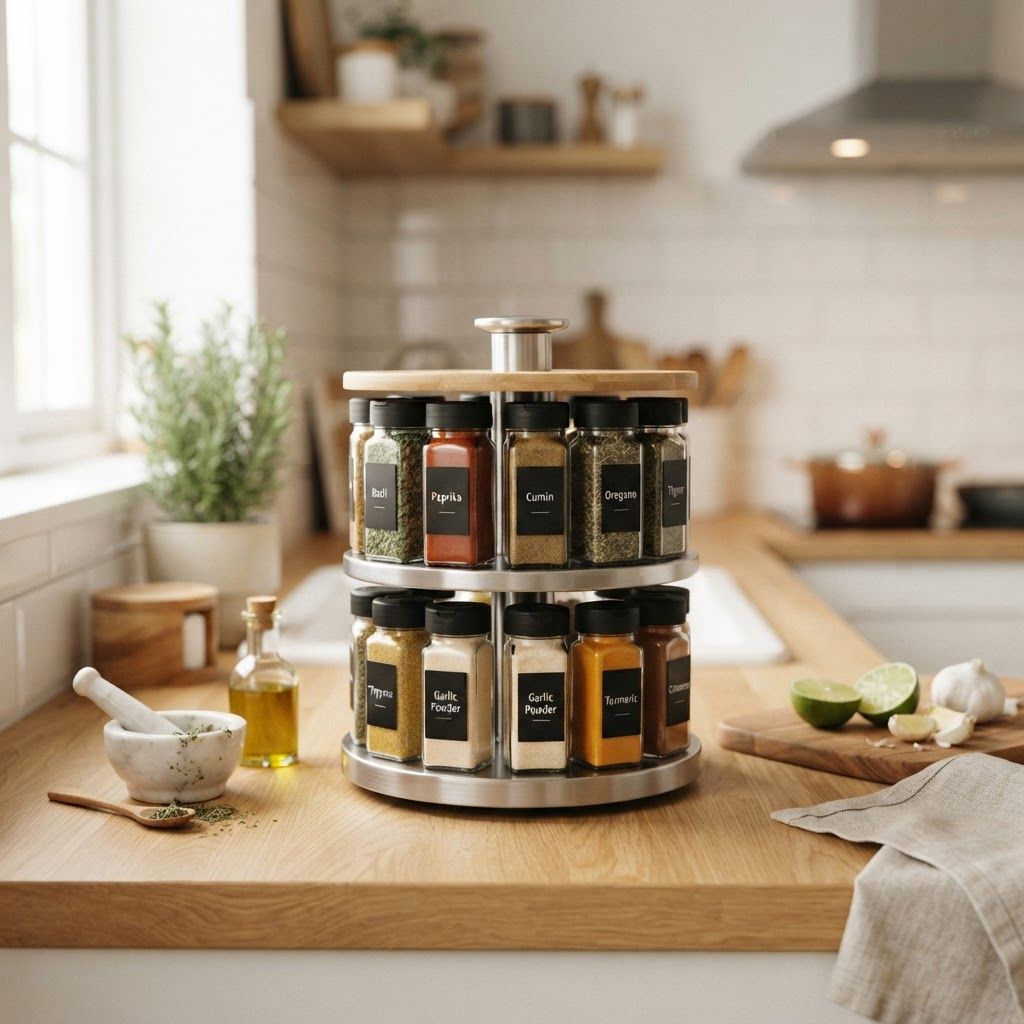 360 Rotating Spice Rack Organizer