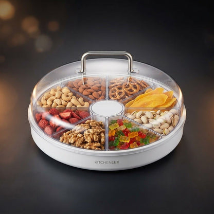 8-Grid Rotating Snack Tray