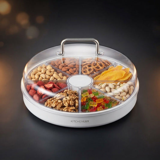 8-Grid Rotating Snack Tray